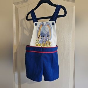 Vintage 1970's Play Town 2T Overall Romper One Piece Featuring An Elephant